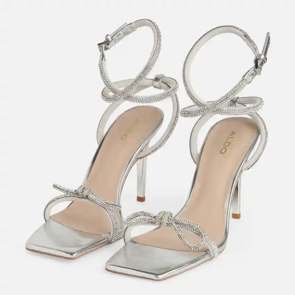 Aldo Silver Strappy Heels